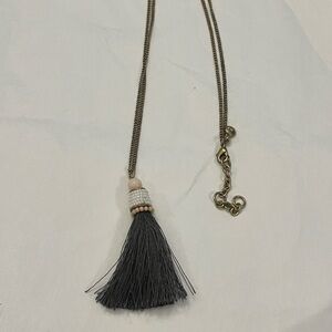 Jcrew Tassel Pendant Necklace - Gray & Gold